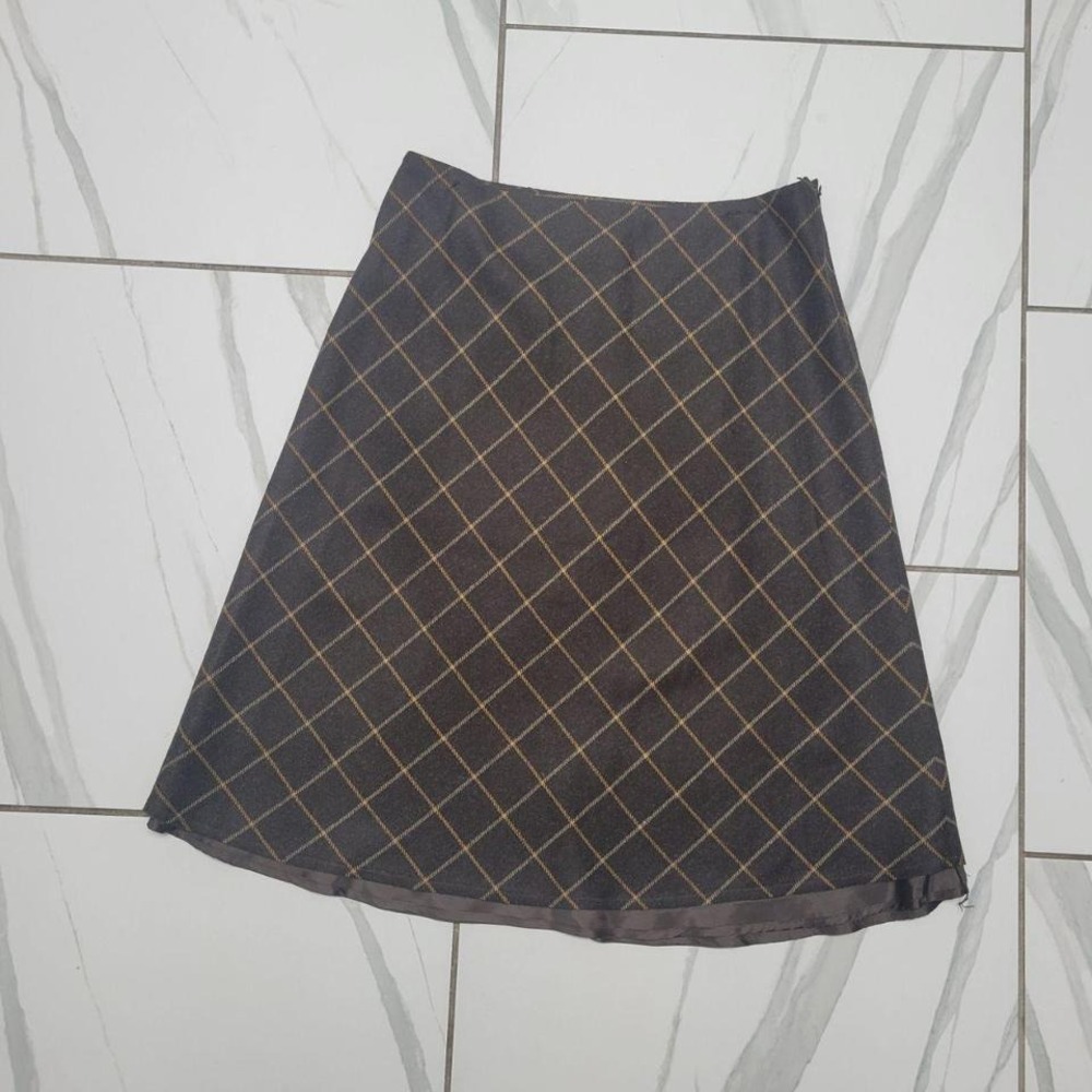 VIntage 90s Fall plaid Skirt by Lands End 10